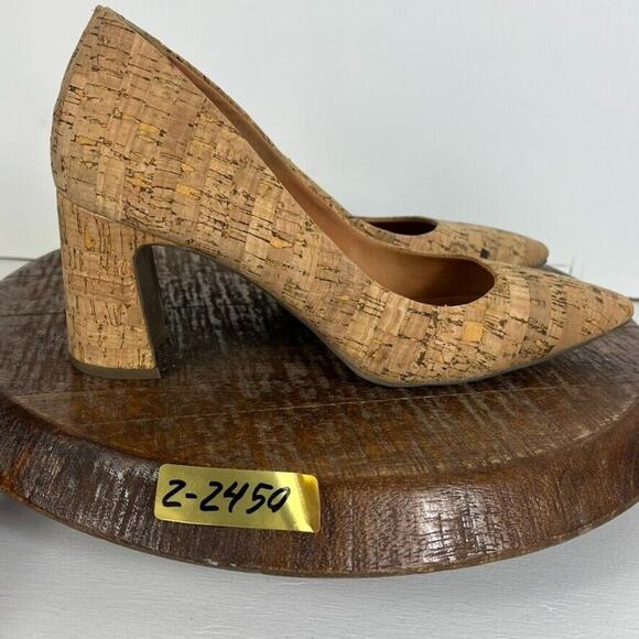 Anne Klein Pumps Women Size 9 Tan Brown Benedette Cork Block Heel Modern - Picture 12 of 12
